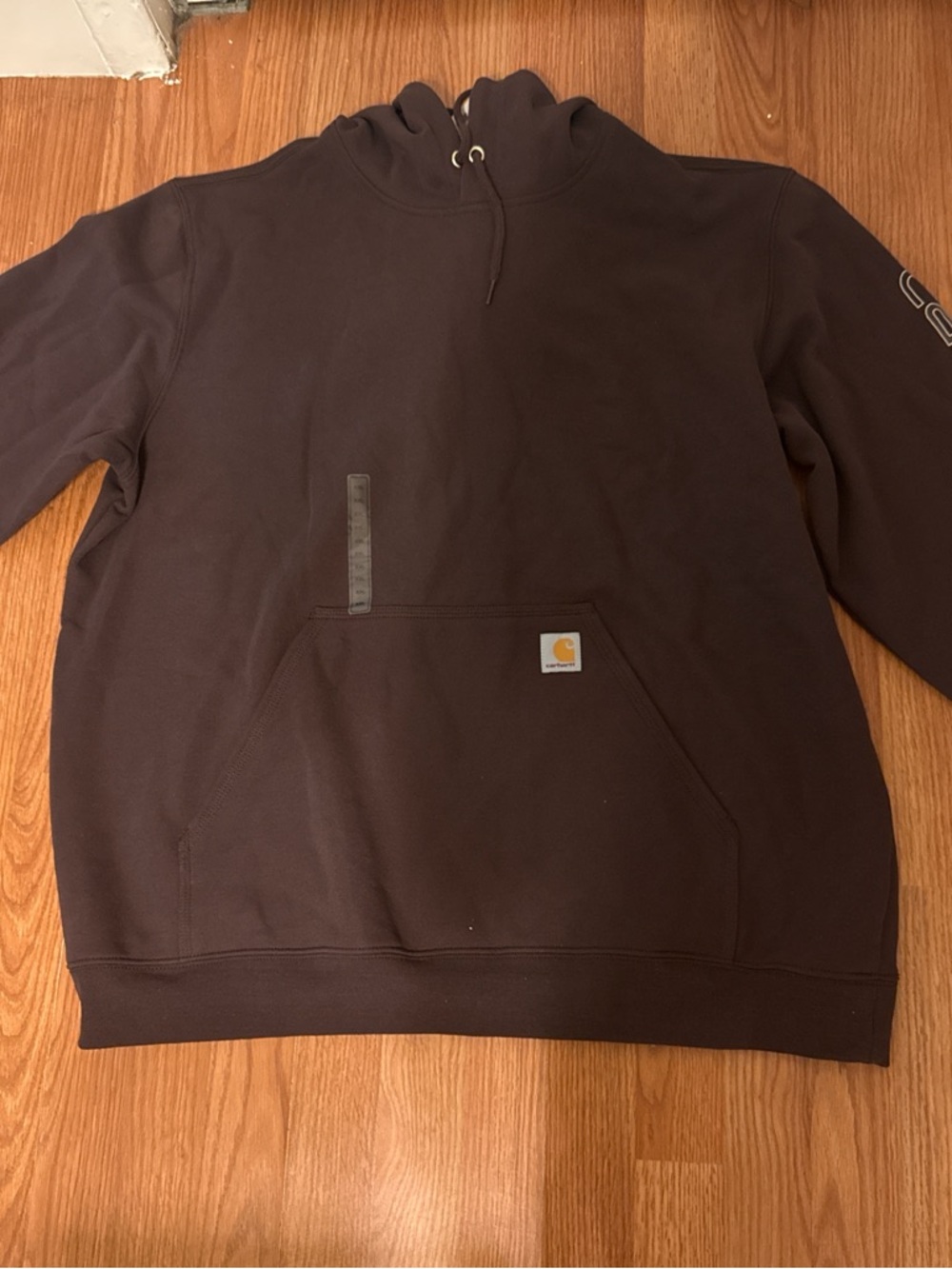 Men’s 2x Carhartt Brown Pullover Hoodie with Logo Patch